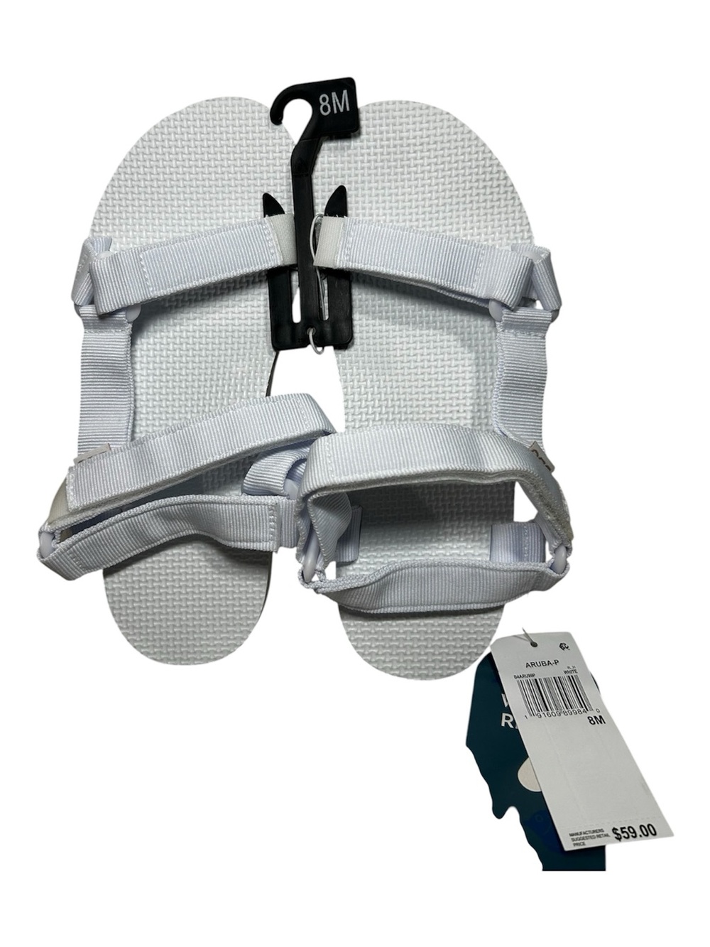 New Women's JBU Aruba Flat Sandal  Size 8 White $59